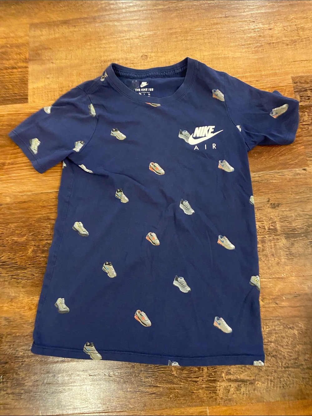 Nike Navy Blue 'Air' Tee with Sneaker All-Over Print